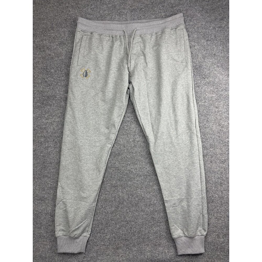 Tactical Fish Sweatpants Mens 2XL Gray Fleece Joggers Drawstring Cuffed Pockets‎